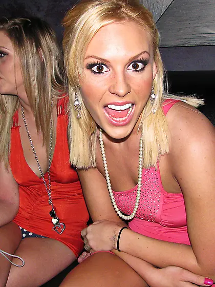 Relaxed club beauties blowing