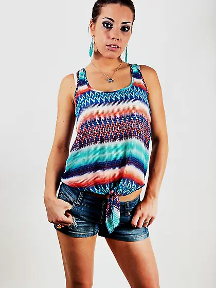 Lovely fresh brunette rainbow