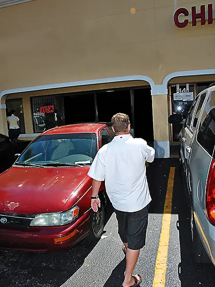 Beautiful blonde getting rammed with her legs all the way up