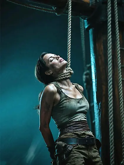 Lara Croft hanged