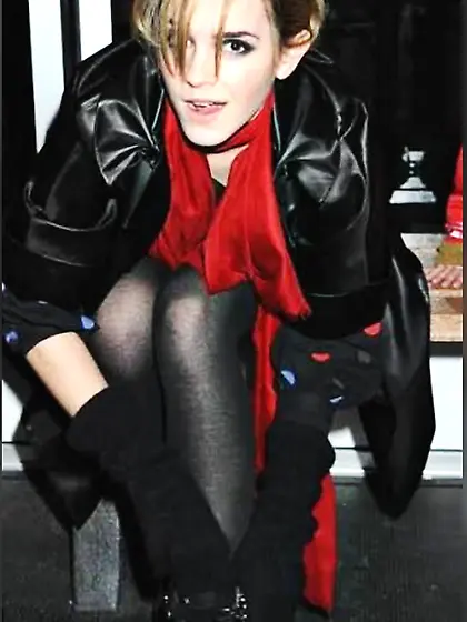 Emma Watson, cum for Emma in stockings/pantyhose