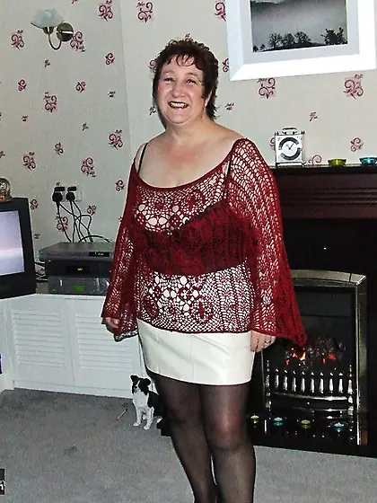 Mature chick strips maroon