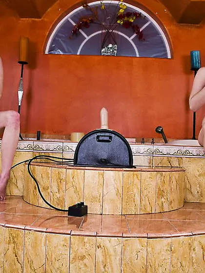 Naked Franchezca Valentina and Jayme Langford lick and bead puss