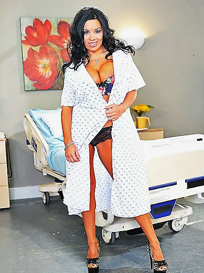 Big dicked doctor examines huge boobs of hot latina Sienna West