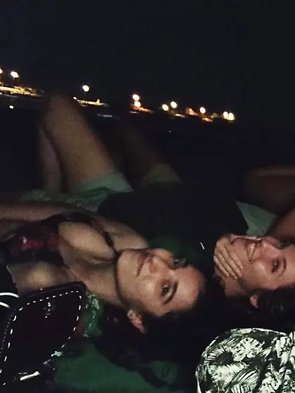 Girls On The Beach at Night