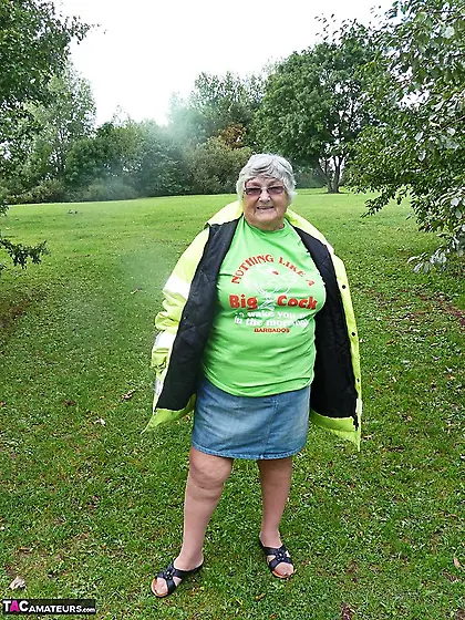 First-class elderly blonde short