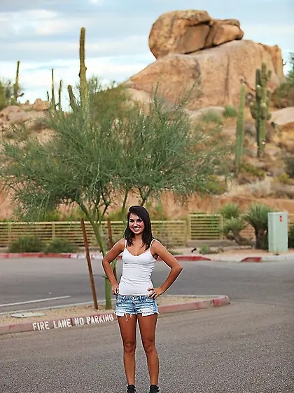 Young babe black thong