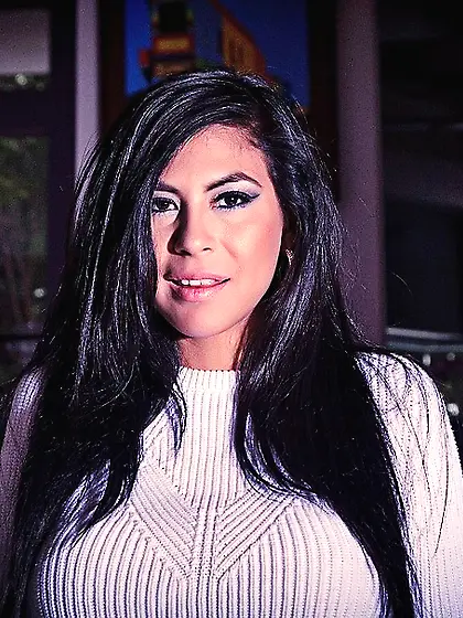 White stockings and blue panties Latina stripping