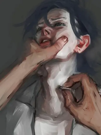 Starting with a small razor slice to the neck