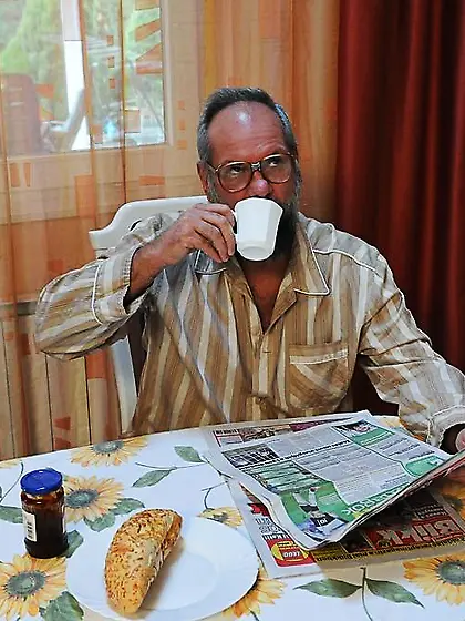 Adorable blondie loves older men,  in this scene she seduces a be