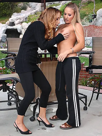 Big tits mature lesbian