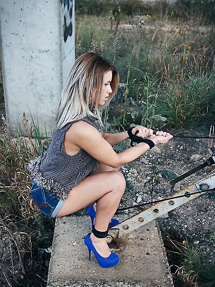 Lovely slut railroad wrists