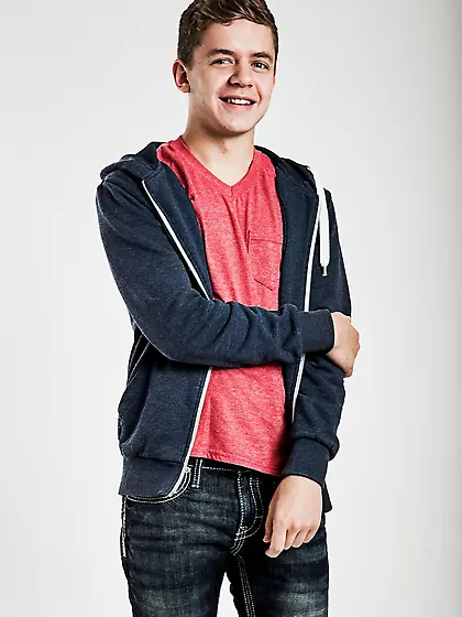 Mature man helps boy