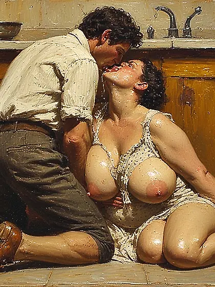 Kissing mom after fucking her