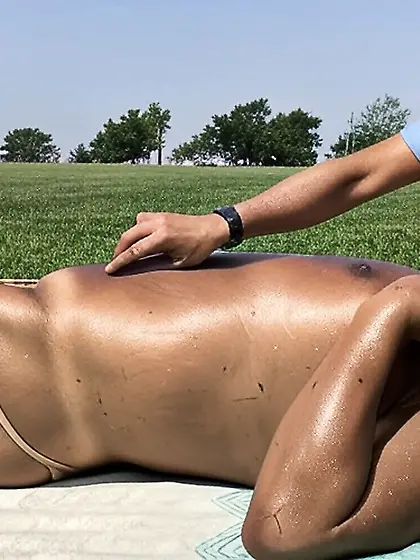 Fondled in the Park - Nude thong