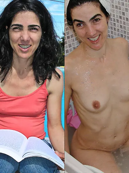 Dressed and undressed amateur milf