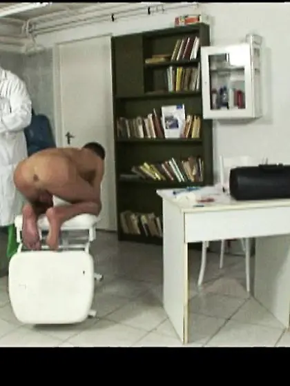 Amanda Baby makes her male patient strip nude and then toys his