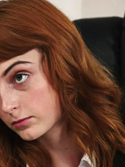 Lusty redhead seduces naked