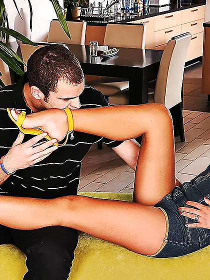 Seductive latina footjob