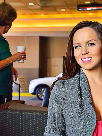 Smiling girl Addison FTV strips to panty and plays with her wond