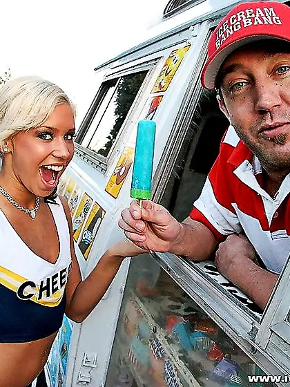 Skinny cheer girl Kacey Jordan with sexy ultra long legs gets a