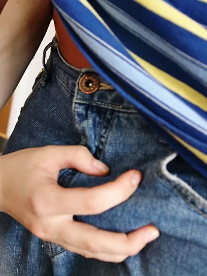 Lexi Belle takes her lover's jeans and passionately blows h