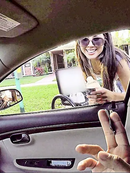 Tattooed brown-eyed brunette skank