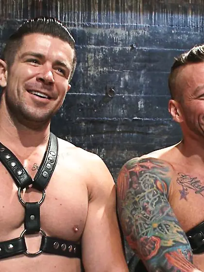 Tattooed stallion roped suspended