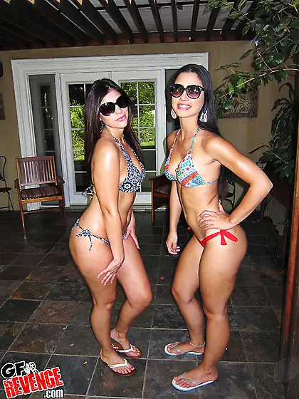 Bikini babes with oily asses are going to drive you wild