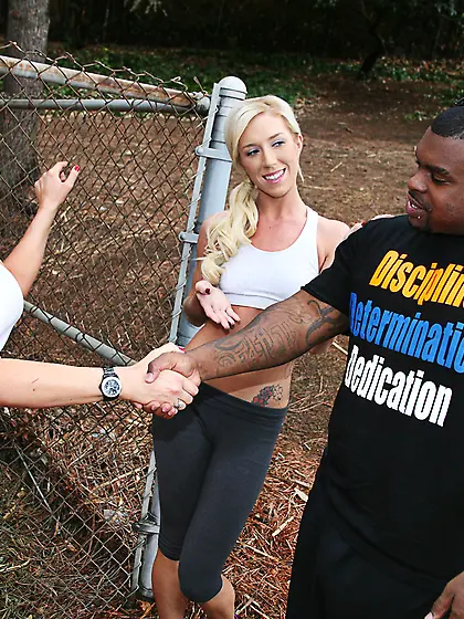 Blond cunts black stick