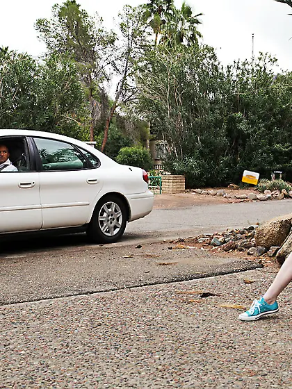Redhead green top denim