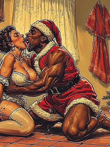 Xmas cards,  Housewives and Black Santa