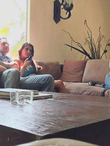 Sexy young brunette stretching