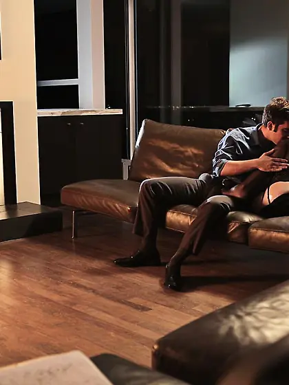 Lusty teen in stockings Zoey Paige gets her tight vaginal hole d