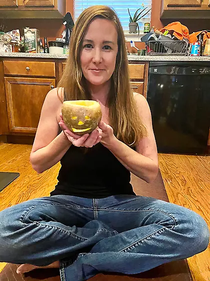 April gets her nipple kissed while flashing