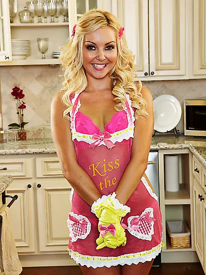 Aaliyah nude in a kitchen