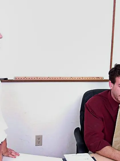 Skilled blonde purple plaid