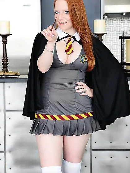 Redhead Allie Cosplay Hermione Schoolgirl Wizard