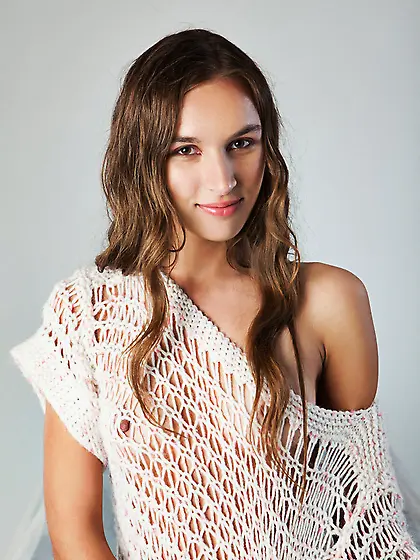 Happy cute brunette spicy