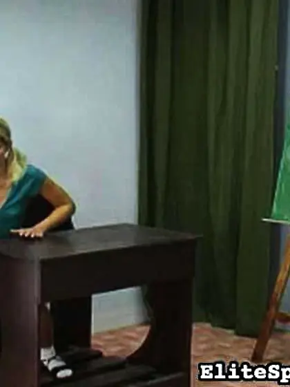 Blonde college girl spanked