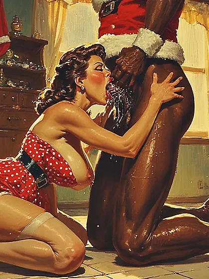 Xmas cards,  Housewives and Black Santa