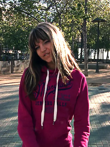 Skilled blonde pink sweatshirt