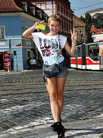 Stunning blonde shows flexible