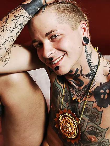 White man younglad vibrator