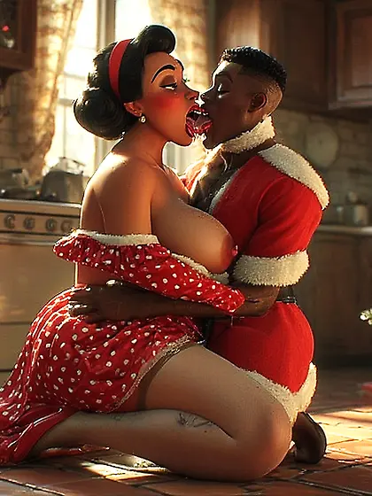 Xmas cards,  Housewives and Black Santa