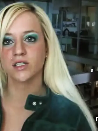 Sexy blonde peels jacket