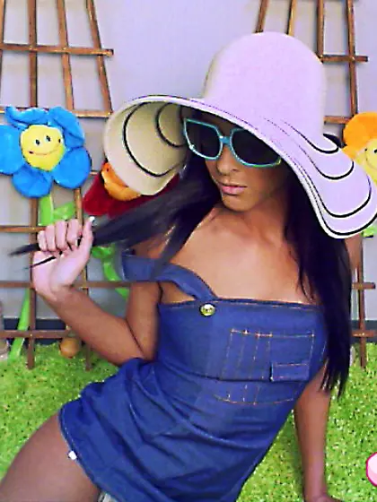 Foxy hipster girl Ashleys Candy takes off her tight dress and fi