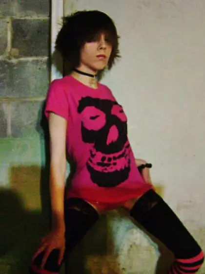 Emo girl striped socks