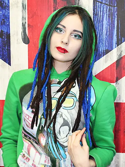 White teen black hair