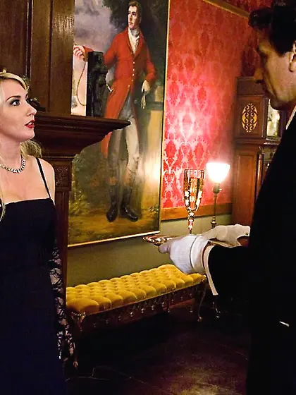 Butler gladly entertains beautiful